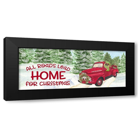 Dog Days of Christmas-Roads Lead Home Black Modern Wood Framed Art Print with Double Matting by Reed, Tara