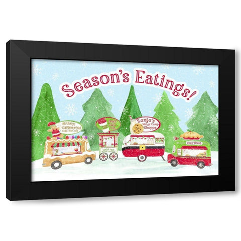 Food Cart Christmas-Seasons Eatings Black Modern Wood Framed Art Print with Double Matting by Reed, Tara