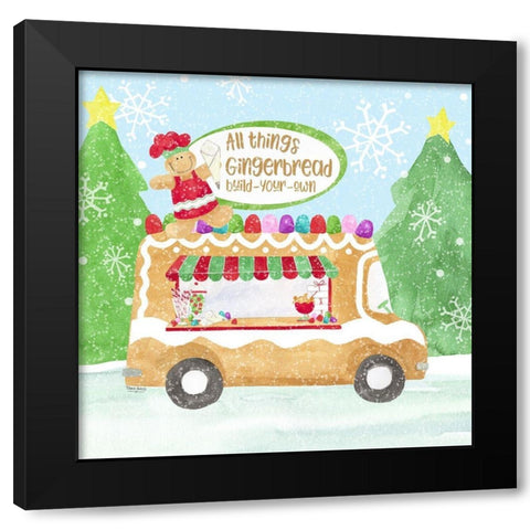 Food Cart Christmas I-Gingerbread Black Modern Wood Framed Art Print with Double Matting by Reed, Tara