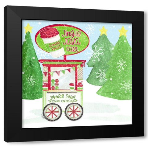 Food Cart Christmas II-Jingle Java Black Modern Wood Framed Art Print with Double Matting by Reed, Tara
