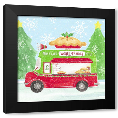 Food Cart Christmas III-Mrs Clause Pies Black Modern Wood Framed Art Print by Reed, Tara