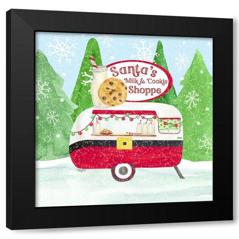 Food Cart Christmas IV-Santas Milk and Cookies Black Modern Wood Framed Art Print with Double Matting by Reed, Tara