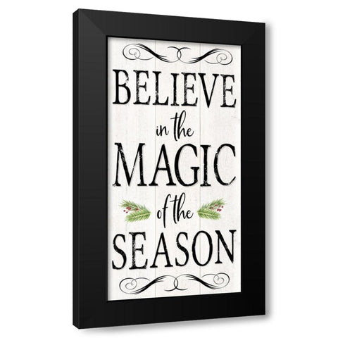Peaceful Christmas-Magic of the Season vert black text Black Modern Wood Framed Art Print with Double Matting by Reed, Tara