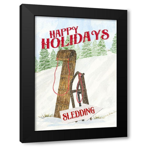 Sleigh Bells Ring-Patchwork Black Modern Wood Framed Art Print with Double Matting by Reed, Tara