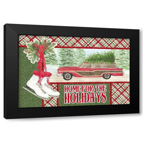 Sleigh Bells Ring-Home for the Holidays Black Modern Wood Framed Art Print by Reed, Tara