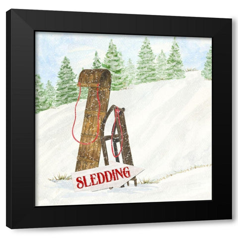 Sleigh Bells Ring II-Sledding Black Modern Wood Framed Art Print with Double Matting by Reed, Tara