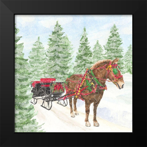 Sleigh Bells Ring III-Sleigh Ride Black Modern Wood Framed Art Print by Reed, Tara