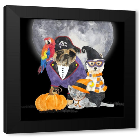 Fright Night Friends III-Pirate Pug Black Modern Wood Framed Art Print by Reed, Tara