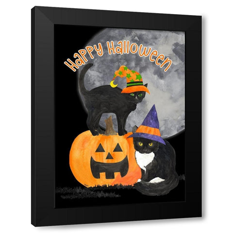 Fright Night Friends-Happy Halloween IV Black Modern Wood Framed Art Print with Double Matting by Reed, Tara