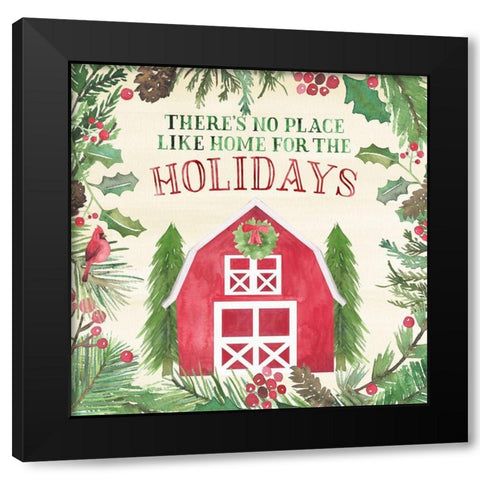 New England Christmas I Black Modern Wood Framed Art Print by Noonday Design