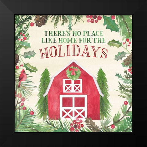 New England Christmas I Black Modern Wood Framed Art Print by Noonday Design
