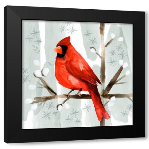 Christmas Hinterland I-Cardinal Black Modern Wood Framed Art Print with Double Matting by Northern Lights