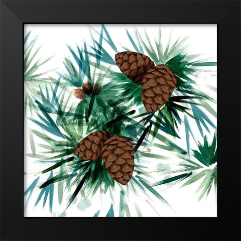 Christmas Hinterland II-Pine Cones Black Modern Wood Framed Art Print by Northern Lights