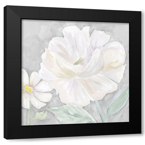 Peaceful Repose Floral on Gray IV Black Modern Wood Framed Art Print by Reed, Tara