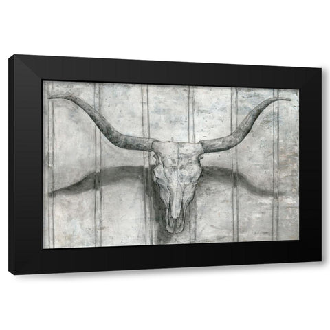 Longhorn Black Modern Wood Framed Art Print by Cusson, Marie Elaine