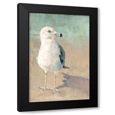Beach Bird Black Modern Wood Framed Art Print by Cusson, Marie Elaine