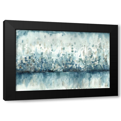 Lakeside Abstract Black Modern Wood Framed Art Print by Tre Sorelle Studios