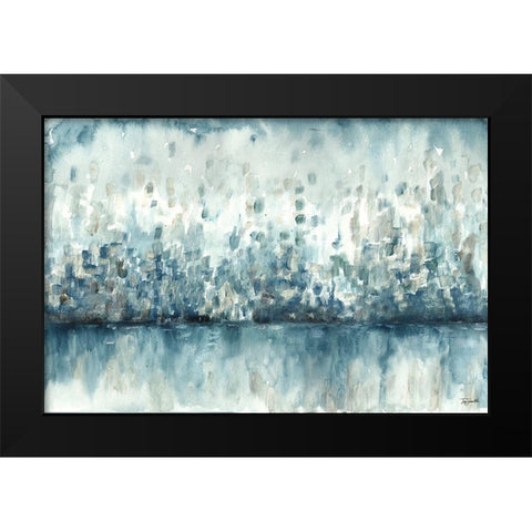 Lakeside Abstract Black Modern Wood Framed Art Print by Tre Sorelle Studios