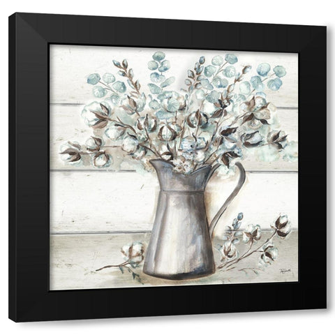 Farmhouse Cotton Tin Pitcher Black Modern Wood Framed Art Print with Double Matting by Tre Sorelle Studios