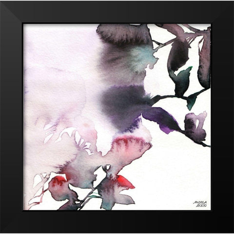 Watercolor Floral Pink Purple Trio I Black Modern Wood Framed Art Print by Bijou, Andrea