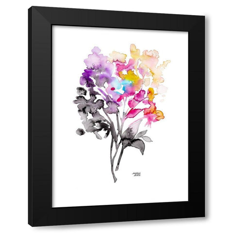 Colorful Bouquet Black Modern Wood Framed Art Print by Bijou, Andrea
