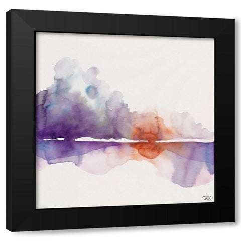 Purple Sun Black Modern Wood Framed Art Print by Bijou, Andrea