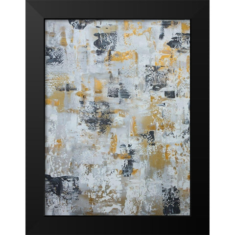 Silver Gray Gold Abstract Black Modern Wood Framed Art Print by Chapman, Marcy