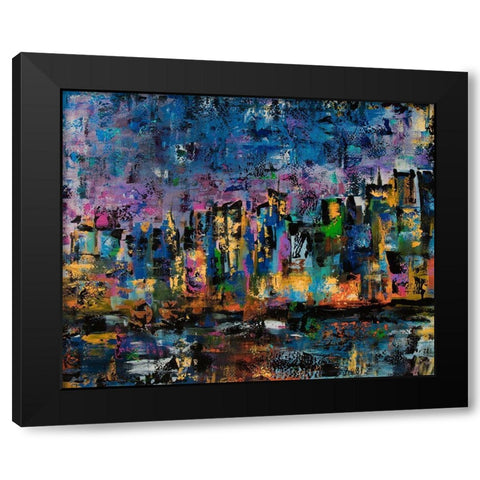 New York Abstract Black Modern Wood Framed Art Print by Chapman, Marcy