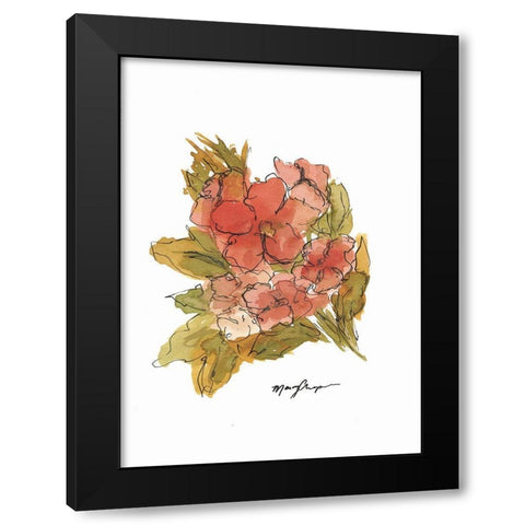 Coral Floral  Black Modern Wood Framed Art Print with Double Matting by Chapman, Marcy