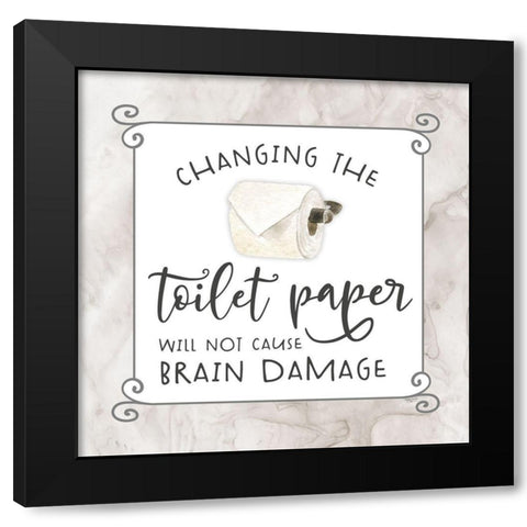 Bath Humor Toilet  Paper Black Modern Wood Framed Art Print with Double Matting by Reed, Tara