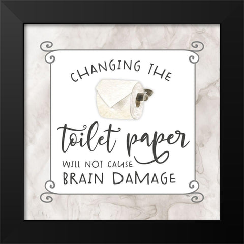 Bath Humor Toilet  Paper Black Modern Wood Framed Art Print by Reed, Tara