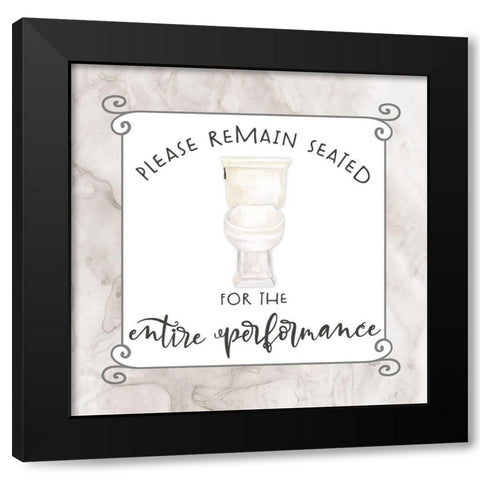 Bath Humor Remain  Seated Black Modern Wood Framed Art Print by Reed, Tara