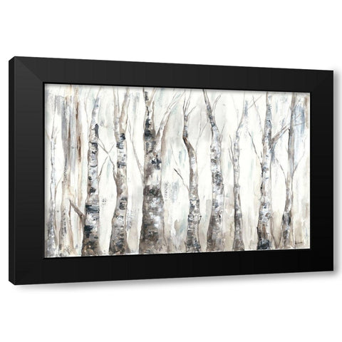 Winter Aspen Trunks Neutral Black Modern Wood Framed Art Print by Tre Sorelle Studios