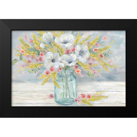 Farmhouse BouquetÃ‚Â  Black Modern Wood Framed Art Print by Coulter, Cynthia