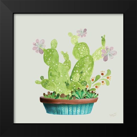 Succulent Symphony III clean Black Modern Wood Framed Art Print by Cusson, Marie Elaine
