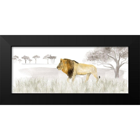Serengeti Lion horizontal panel Black Modern Wood Framed Art Print by Reed, Tara