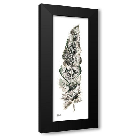 Tribal Feather Neutral Panel I Black Modern Wood Framed Art Print by Tre Sorelle Studios