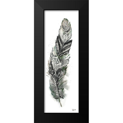 Tribal Feather Neutral Panel II Black Modern Wood Framed Art Print by Tre Sorelle Studios