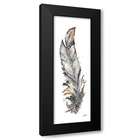 Tribal Feather Neutral Panel III Black Modern Wood Framed Art Print by Tre Sorelle Studios