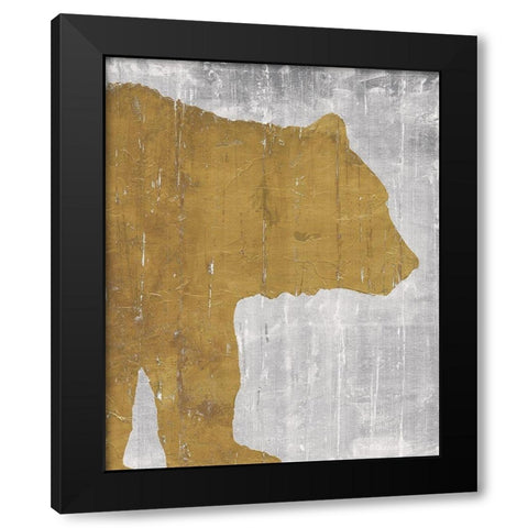 Rustic Lodge Animals Bear on Grey Black Modern Wood Framed Art Print with Double Matting by Cusson, Marie Elaine