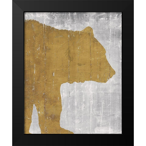 Rustic Lodge Animals Bear on Grey Black Modern Wood Framed Art Print by Cusson, Marie Elaine