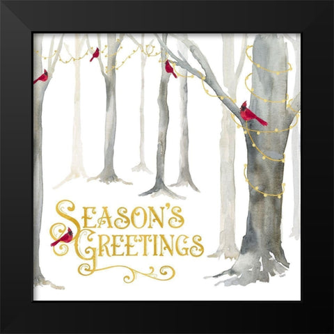 Christmas Forest IV-Seasons Greetings Black Modern Wood Framed Art Print by Reed, Tara