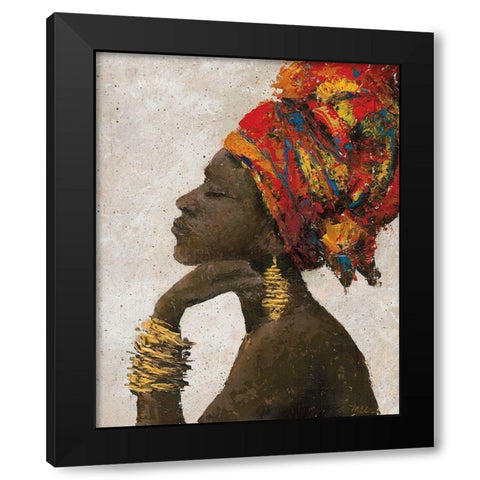 Portrait of a Woman II (gold bracelets) Black Modern Wood Framed Art Print by Cusson, Marie Elaine