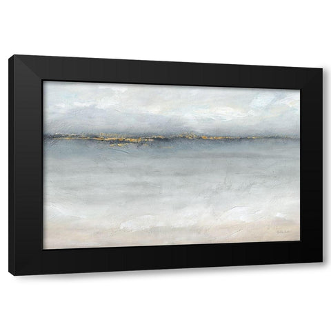 Serene Sea Grey Gold Landscape Black Modern Wood Framed Art Print with Double Matting by Coulter, Cynthia