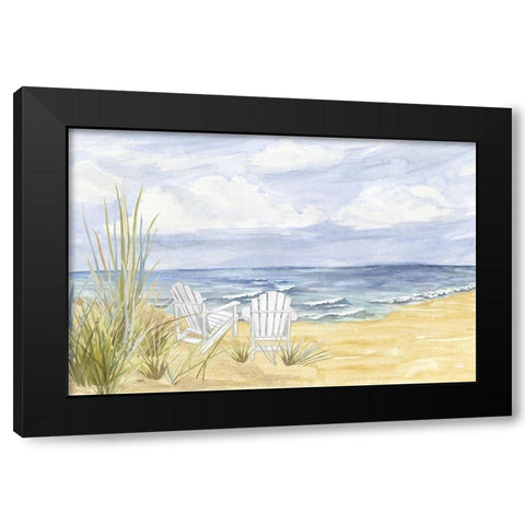 By the Sea Landscape Black Modern Wood Framed Art Print by Reed, Tara