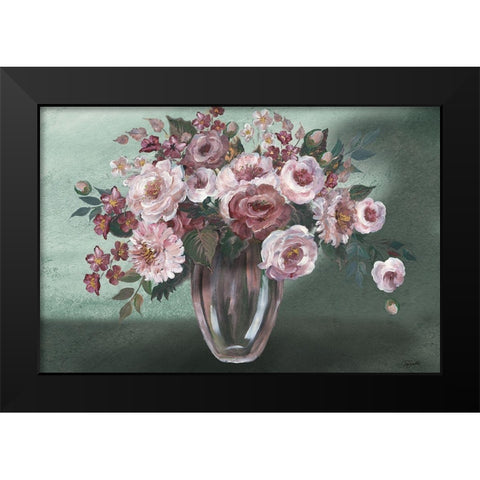 Romantic Moody Florals Landscape Black Modern Wood Framed Art Print by Tre Sorelle Studios