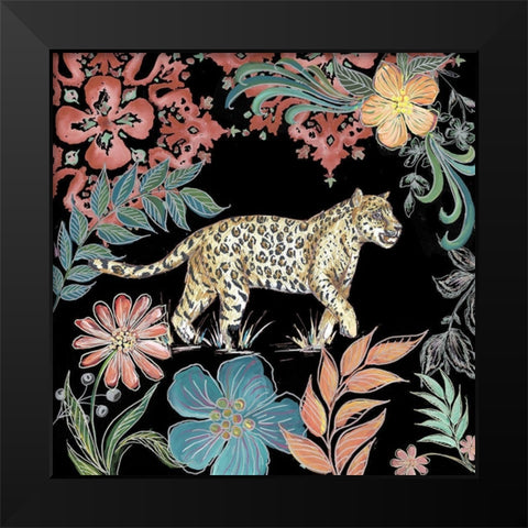 Jungle Exotica Leopard I Black Modern Wood Framed Art Print by Tre Sorelle Studios