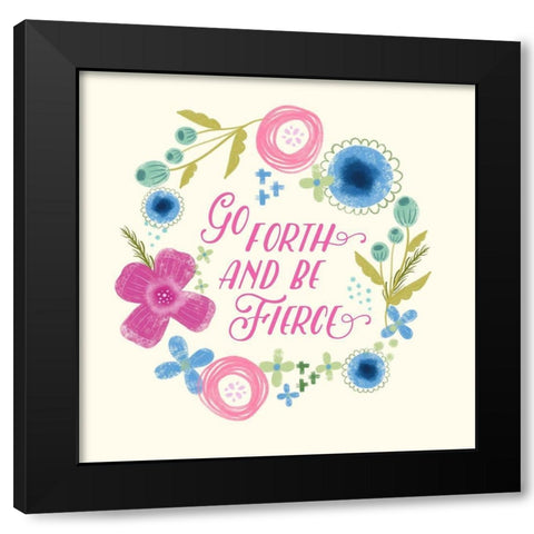 Fierce Girl Pink I Black Modern Wood Framed Art Print with Double Matting by Noonday Design