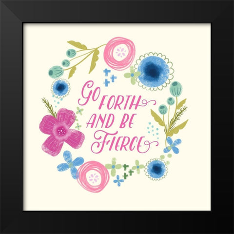 Fierce Girl Pink I Black Modern Wood Framed Art Print by Noonday Design