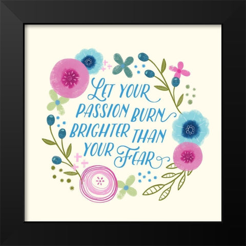 Fierce Girl Pink III Black Modern Wood Framed Art Print by Noonday Design